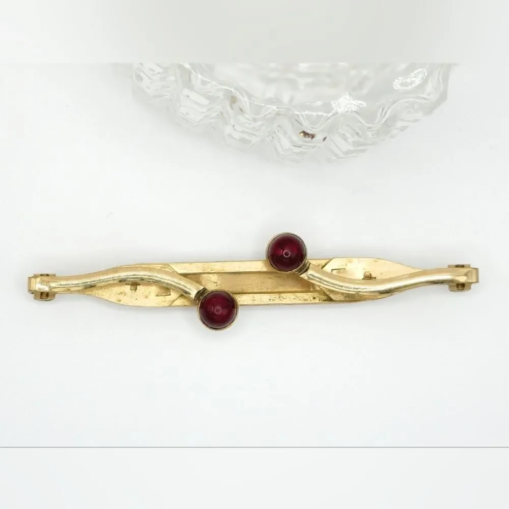Men's Vintage Gold double ruby tie clip
